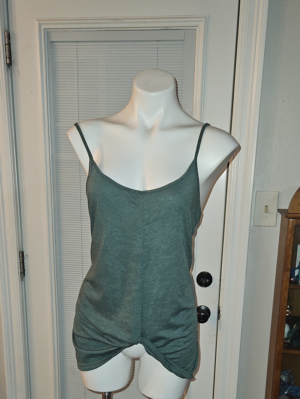 Source Unknown Olive Green Spaghetti Strap Camisole
